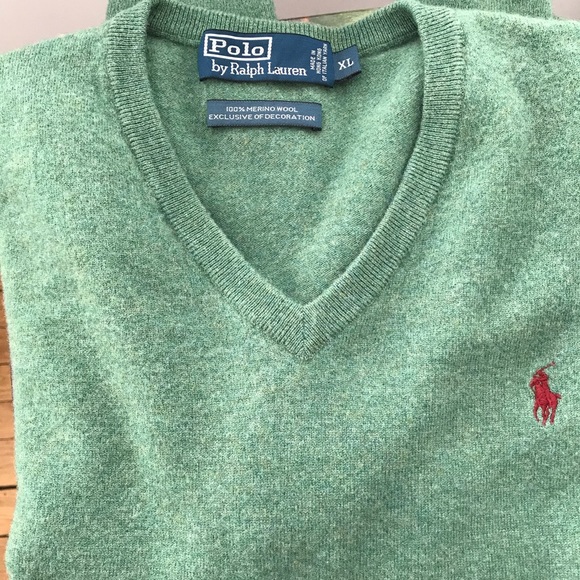 POLO by RALPH LAUREN merino wool v-neck sweater - Picture 3 of 5
